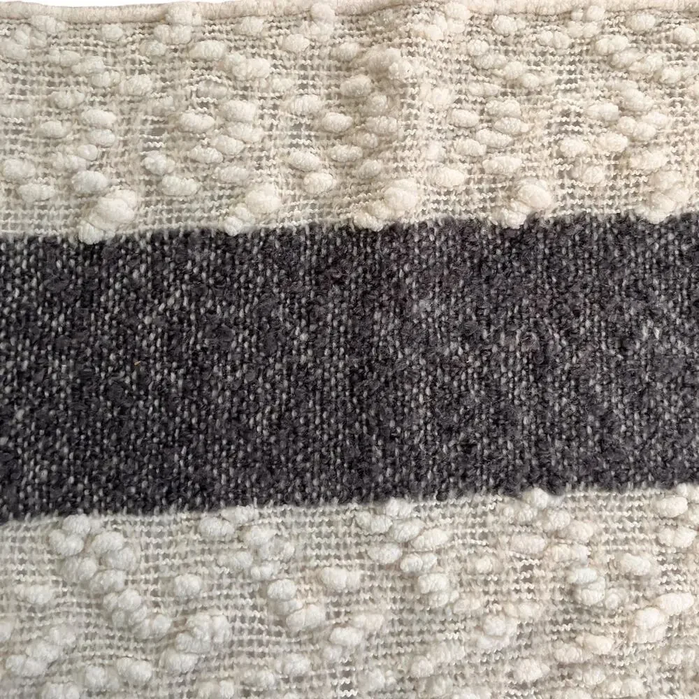 Lot of 2 Shabby Chic Runner and Blanket Pink Black Stripes Boho Farmhouse